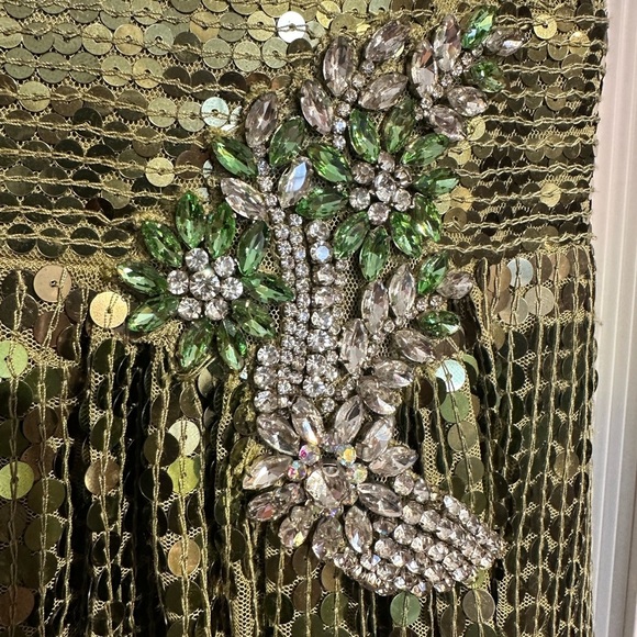 (252) ❤️ BNWT MAC DUGGAL SEQUINED BUTTERFLY SLEEVE WRAP OVER A LINE GOWN #10773 - Picture 4 of 14